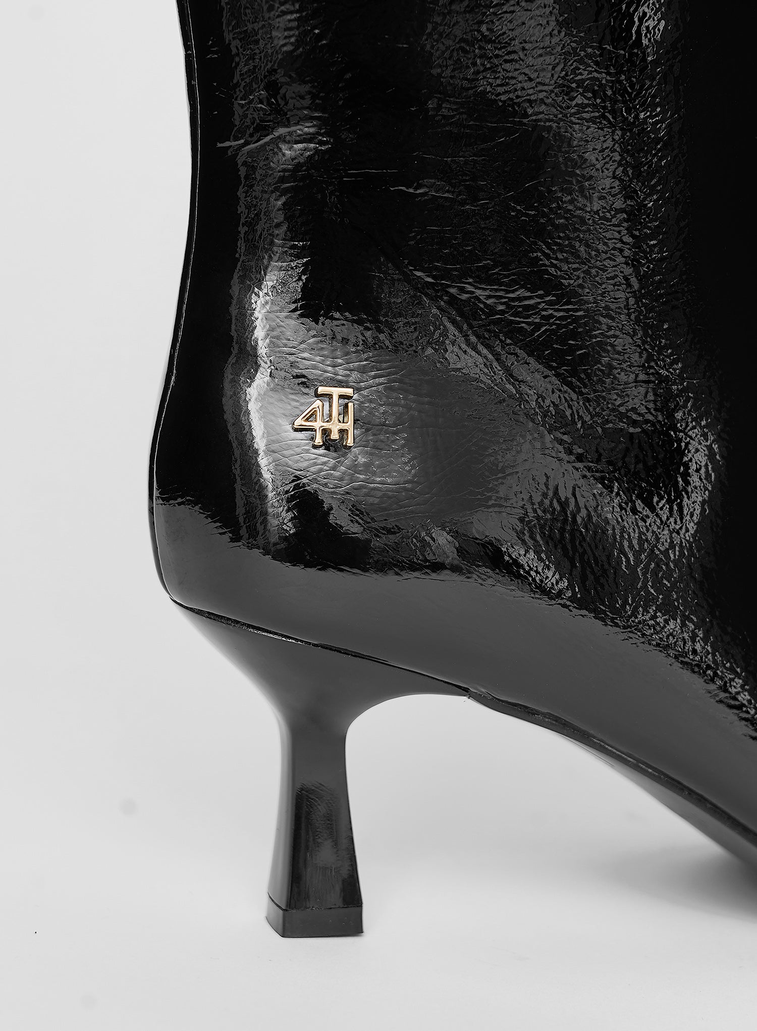 Black Patent Low Heel Boot